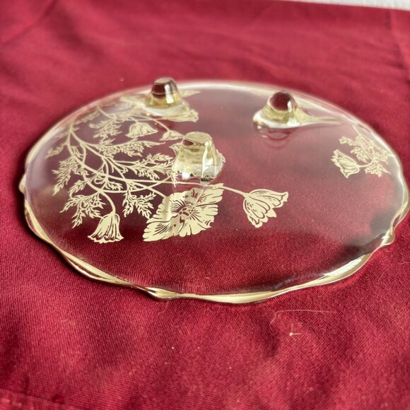 Silver City Flanders Poppy Sterling Silver on Clear Glass Footed Dish - Picture 10 of 12